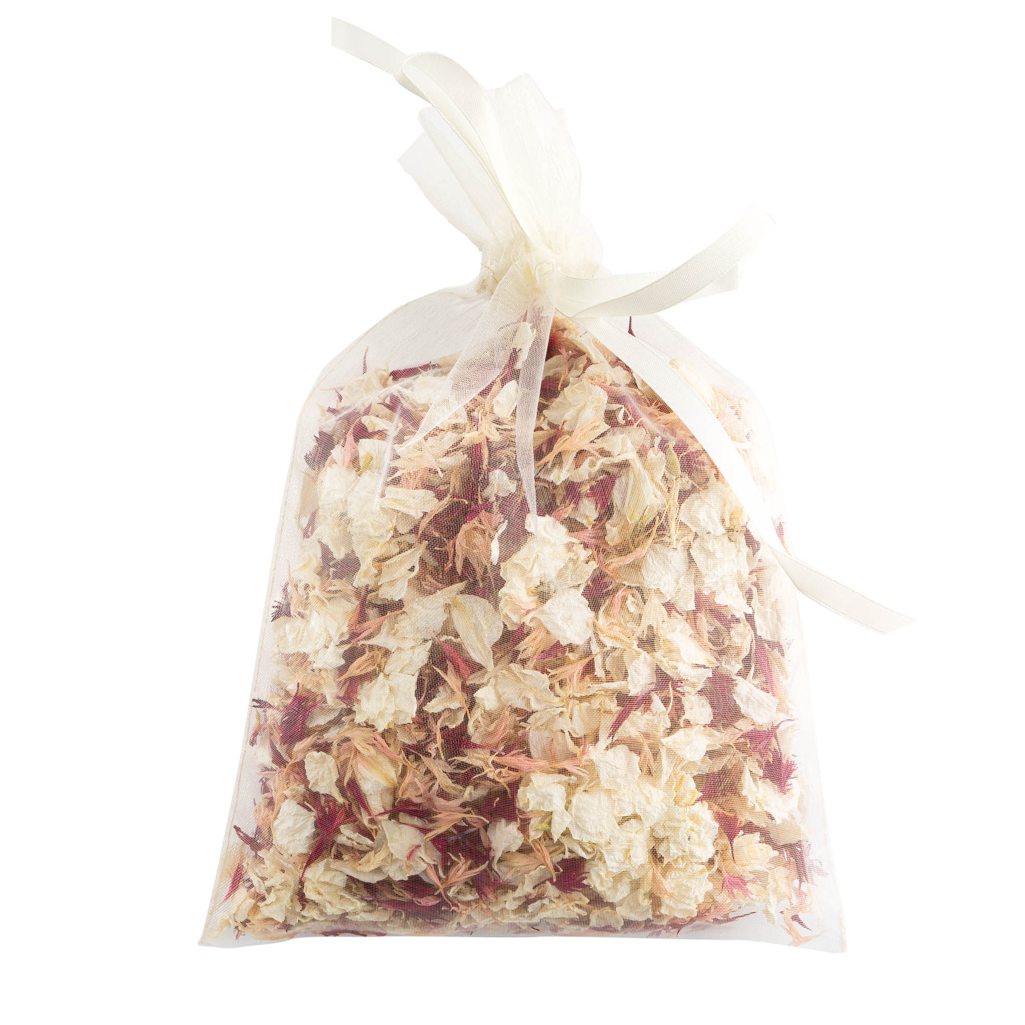 A 10 Handful Bag of Pink Mixed Delphinium & Wildflower Petals.