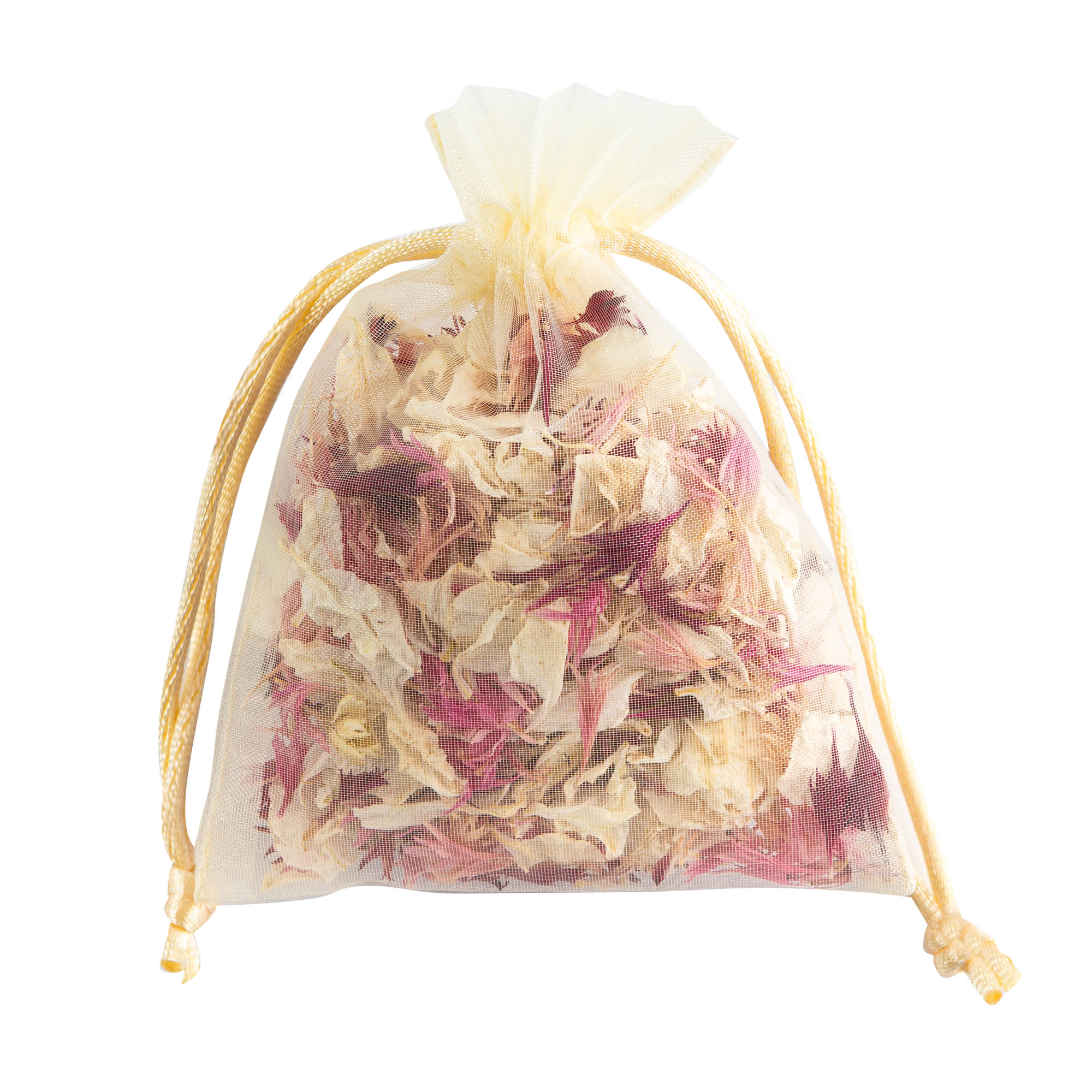 A petal bag of Pink Mixed Delphinium & Wildflower Petals.