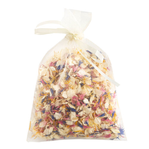 A 10 Handful Bag of Lovely Mix Delphinium & Wildflower Petals.